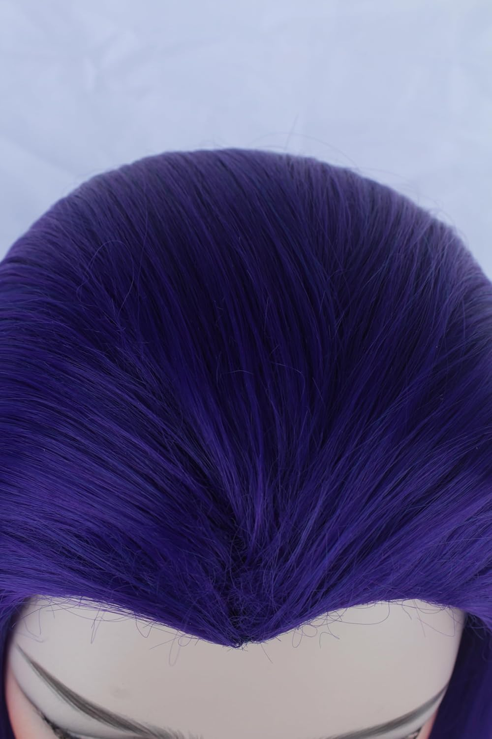 Purple Short Bob Straight Wig Women'S 14-Inch Shoulder Length Wig Heat Synthetic Fiber Middle Part Hair for Halloween Costumes Party image number 5