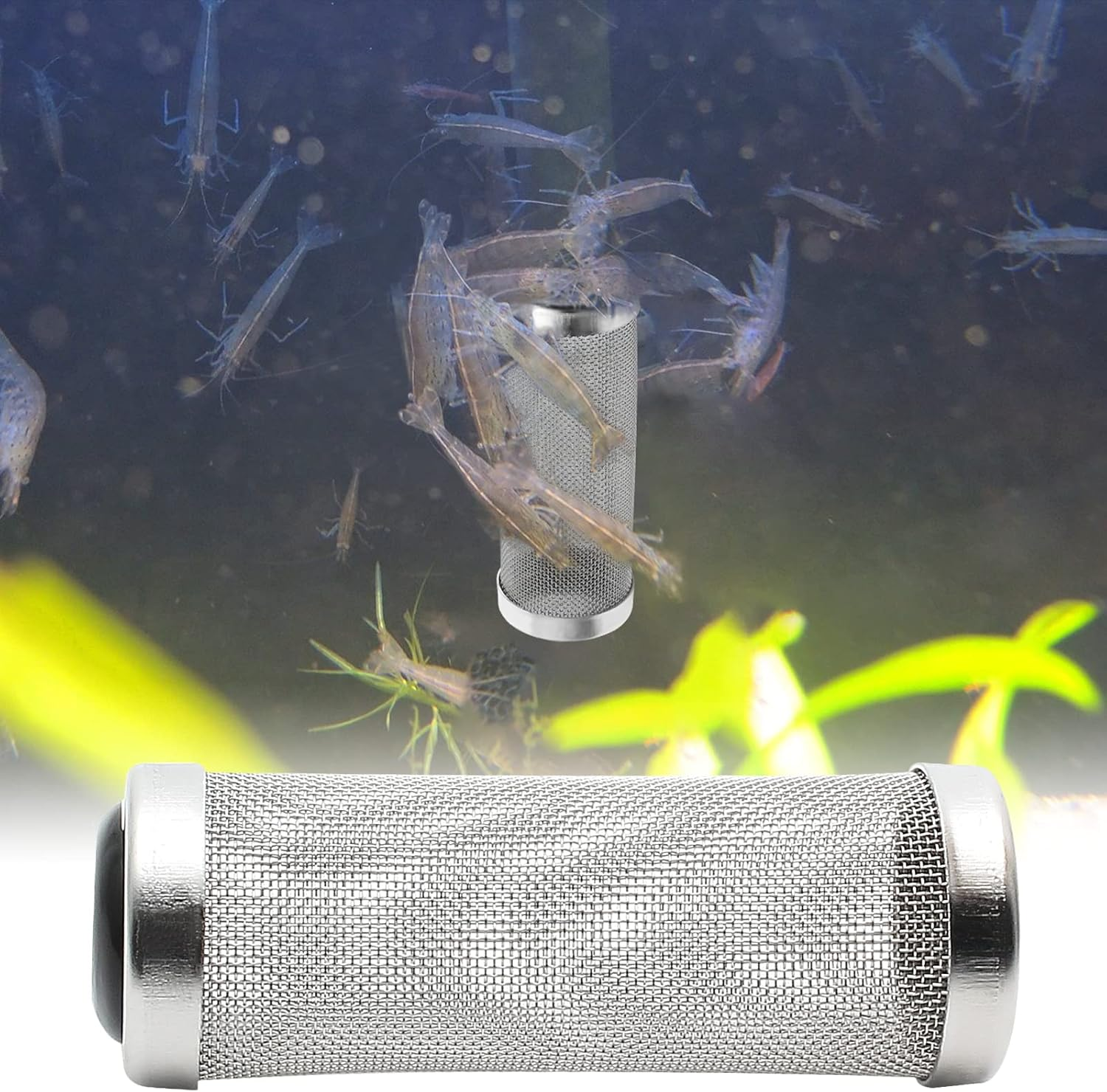 Bivethoi Stainless Steel Aquarium Filter Intake Cover, 16Mm Shrimp Filter Guard Metal Fish Tank Filter Intake Strainer, Mesh Tube Filter Net Cover Aquarium Inlet Filter Screen for Fish Tank image number 2