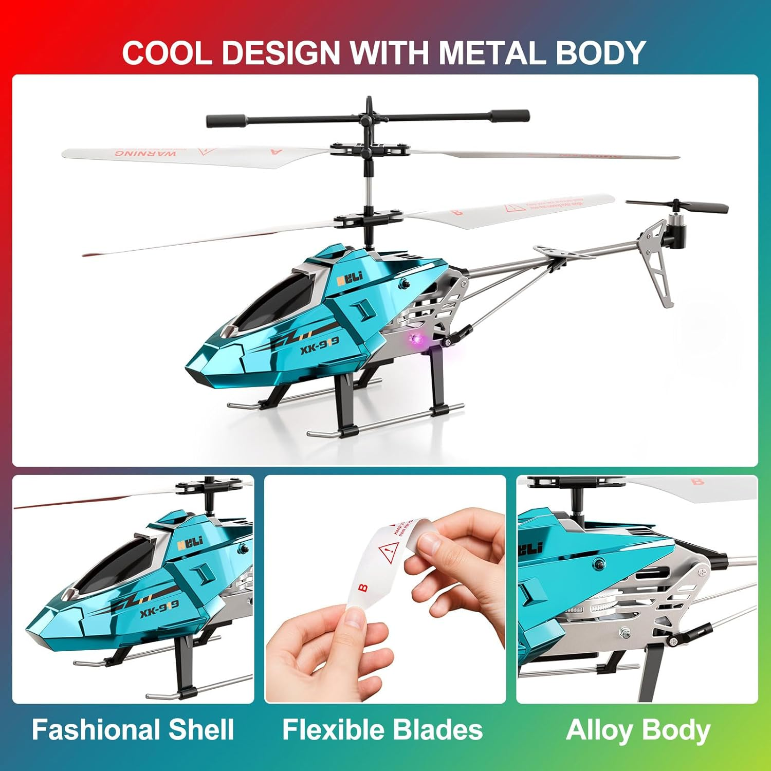 RC Helicopter Remote Control Helicopter, 2.4Ghz RC Plane with LED Lights, One-Key Take Off/Land, Altitude Hold, Easy to Fly, Remote Control Plane Aeroplane Toys Gifts for Kids Boys 8+ image number 5