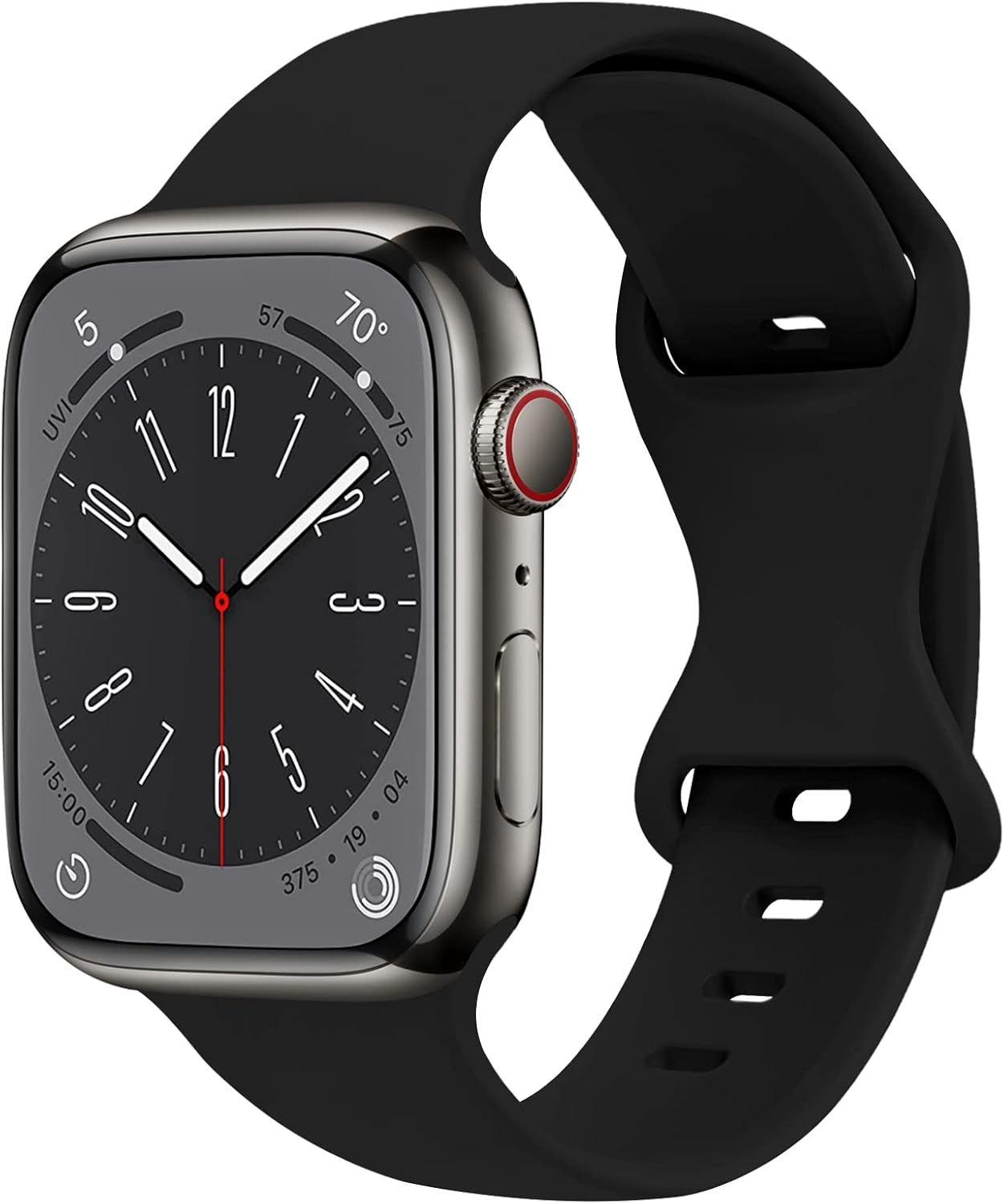 Sport Silicone Strap for Apple Watch Band 38Mm 40Mm 41Mm 42Mm 44Mm 45Mm 46Mm 49Mm Women, Butterfly Buckle Soft Waterproof Breathable Bracelets for Iwatch Ultra 3 SE 3 Series 11/10/9/8/7/6/5/4/3/2/1