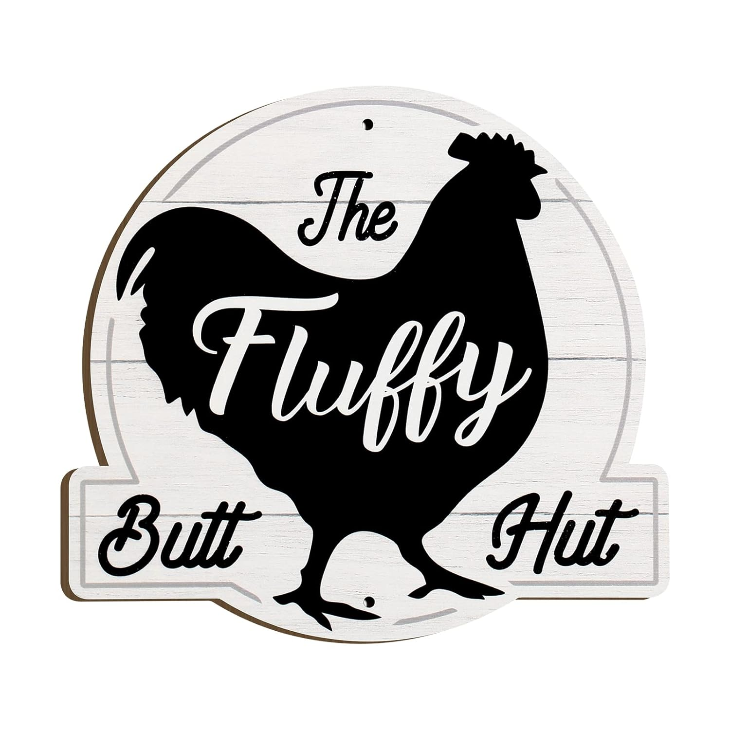 Zzbakress the Fluffy Butt Hut Signs,Chicken Coop Sign,Home Chicken Shed Decor (White) image number 3