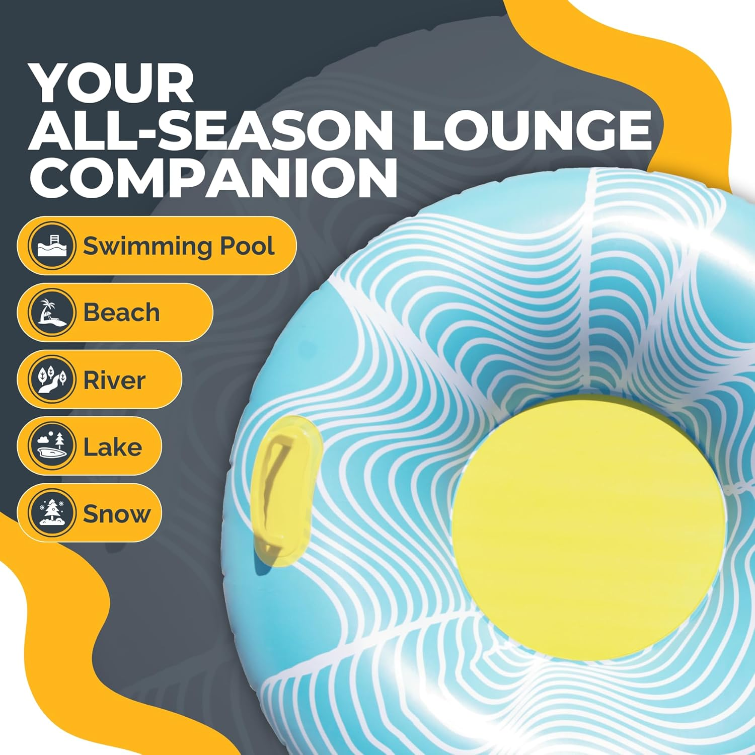 Solstice by Swimline Tubester 39 Inch All Season Inflatable Sports Tube image number 4