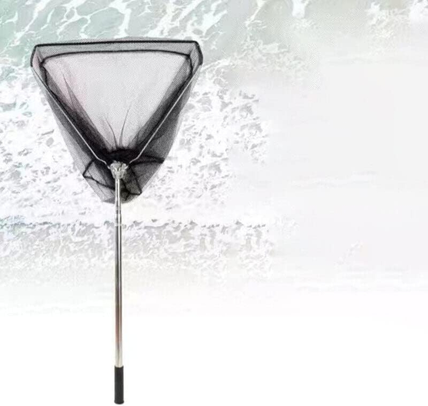 Fishing Net Landing Mesh Fish Catch Tool Telescopic Pole Folding Handle Foldable Extends to 63 Inches - Lightweight Aluminum Alloy, Knotless Mesh image number 1