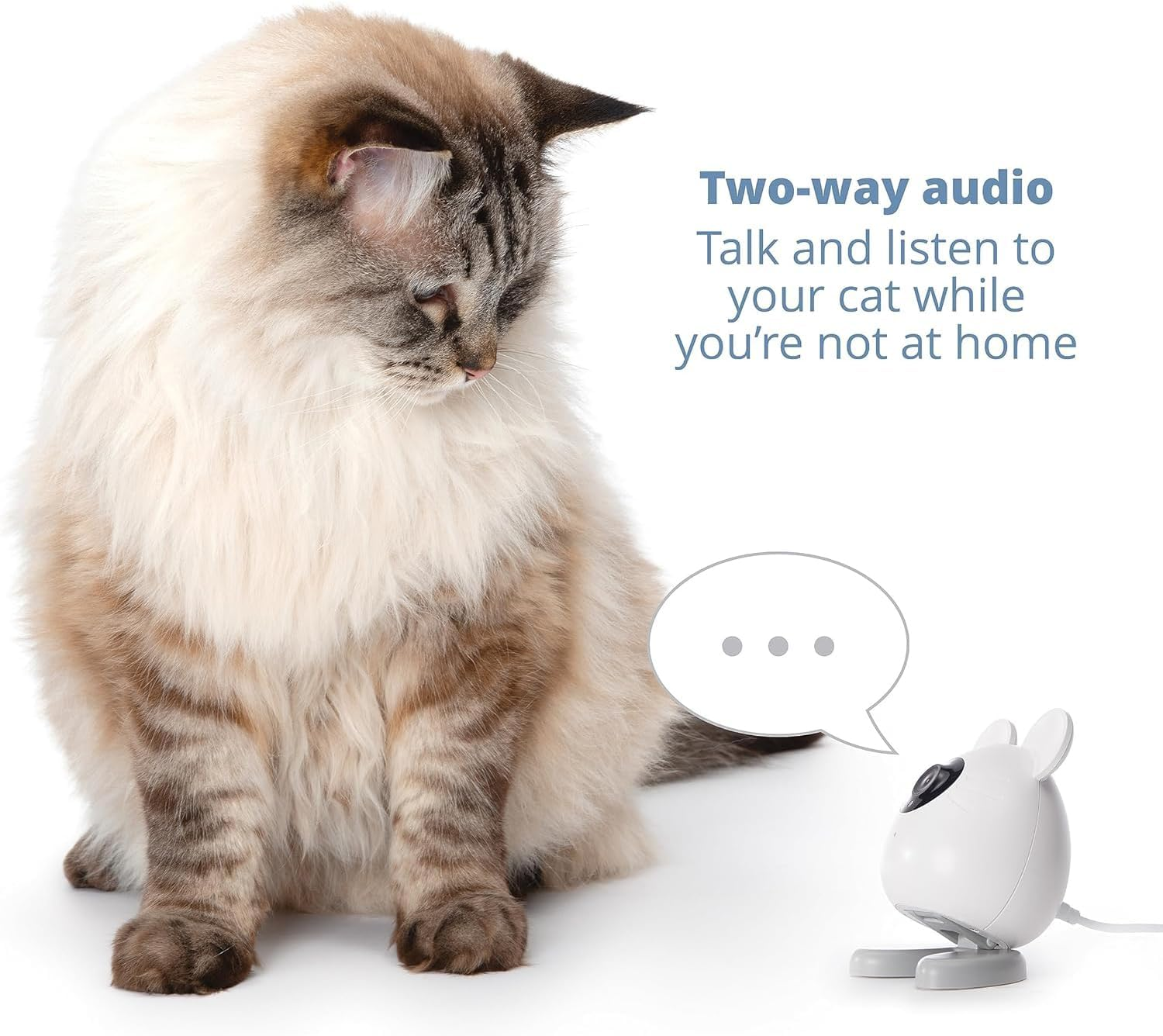 Catit PIXI Smart Mouse-Shaped Cat Indoor Camera, App-Controlled Pet, White image number 1
