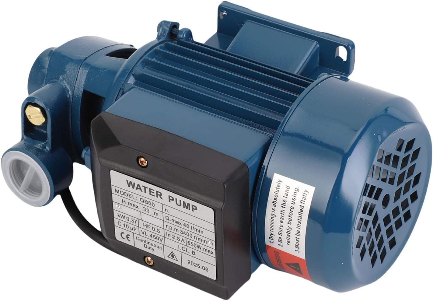 Sorandy Solar Well Pump, 650W Small Water Transfer Garden Pump with 3400 Rmin Speed & 35M Lift, Low Noise Single Outlet Pressure for Irrigation, Marine Boat, Sprinkler, Faucet (AC220V)