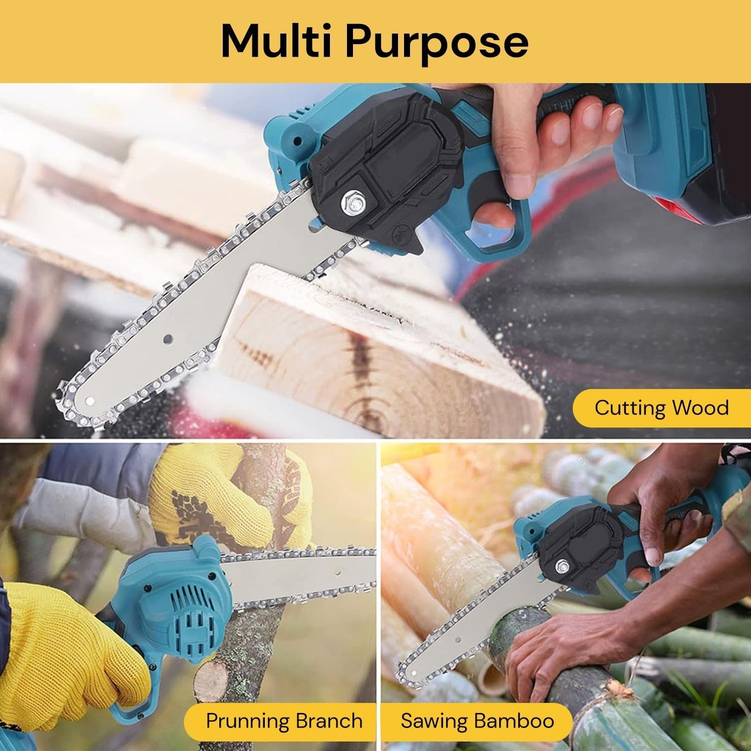 Spendeal [3 Pack] 12 Inch Mini Chainsaw Chain, Replacement Chains for Cordless Electric Portable Mini Chainsaw, Guide Saw Chain for Wood Branch Cutting Mini Chainsaws image number 2