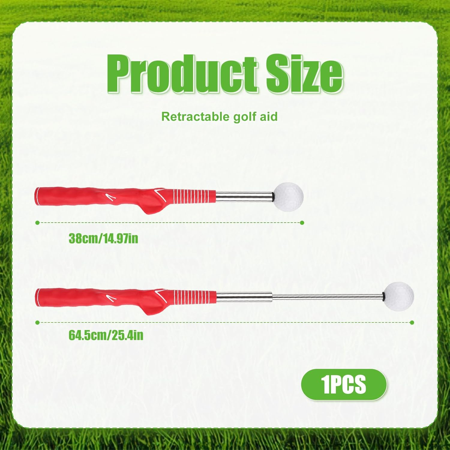 Retractable Golf Training Aid, Practical Swing Trainer Portable Golf Grip Training Aid Stretchable Golf Alignment Sticks for Indoor Practice Warm-Up Tempo Chipping Hitting Training (Red) image number 6