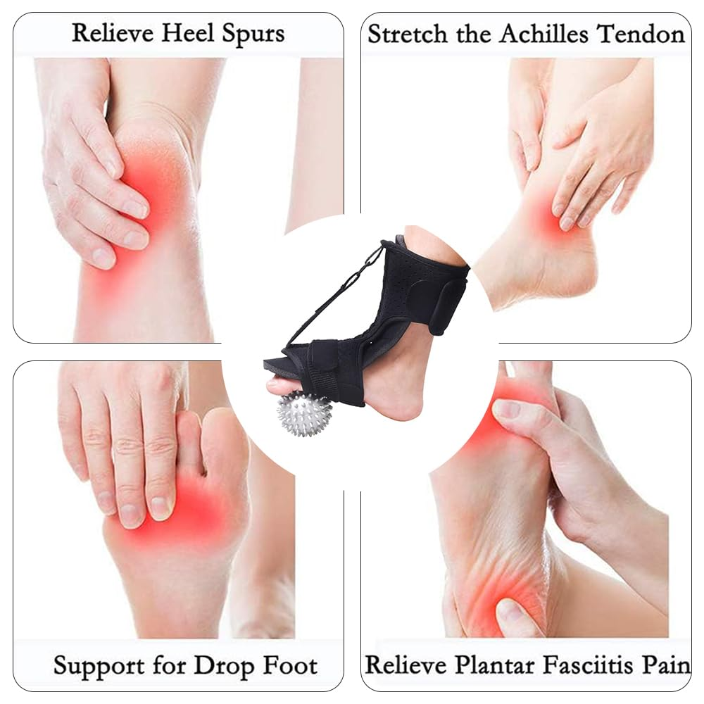 Dorsal Night Splint,Foot Drop Orthosis,Adjustable Ankle Boot,Arch Support,Plantar Fasciitis Relief Brace,Foot Holder with Massage Ball,For Plantar Fasciitis Achilles,Prevent Foot Drop image number 6