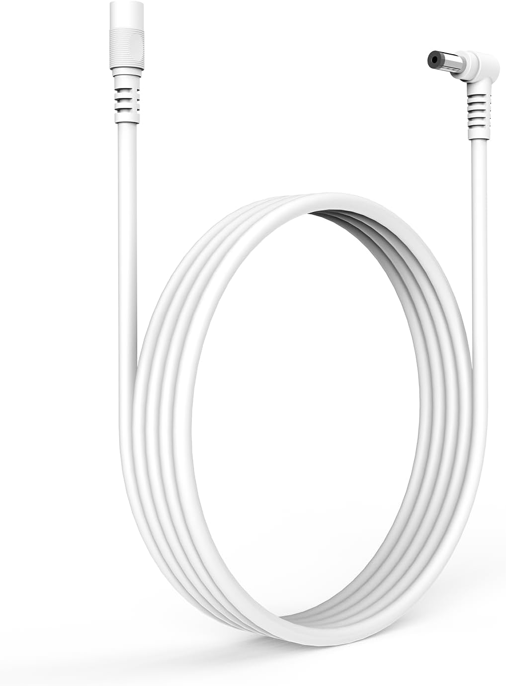 Tonton DC Power Extension Cable 2M 6.6FT 5.5Mm X 2.1Mm 90 Degree Right Angle Female to DC Male Power Adapter Cord for CCTV Security Camera Surveillance LED Strip DVR Router Guitar Effect Pedal (White) image number 5