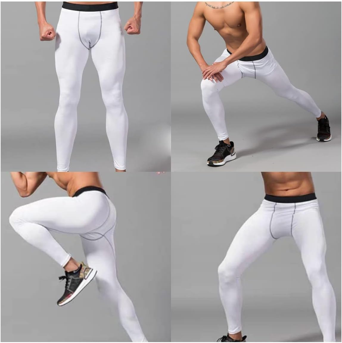 Men&rsquo;S Compression Pants Athletic Compression Leggings Sports Tights Fit Running Base Layer Workout Basketball Gym image number 6