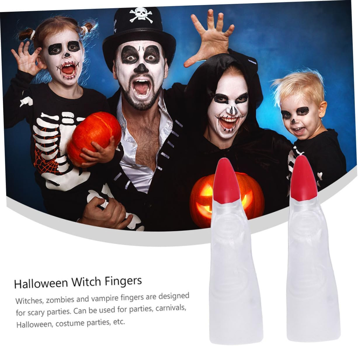 EPIGEIST 50Pcs Witch Finger Nails Horror Fake Nails for Halloween Pranks Scary Costume Accessories for Parties and Role-Playing Events image number 6