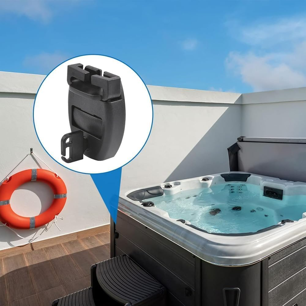 4 Piece Set Hot Tub Cover Latch Repair Kit with Key and Screws, Hot Tub Cover Latch Repair Kit with Key and Screws, Plastic Hot Tub Cover Clips Replacement Latch Repair Kit image number 1