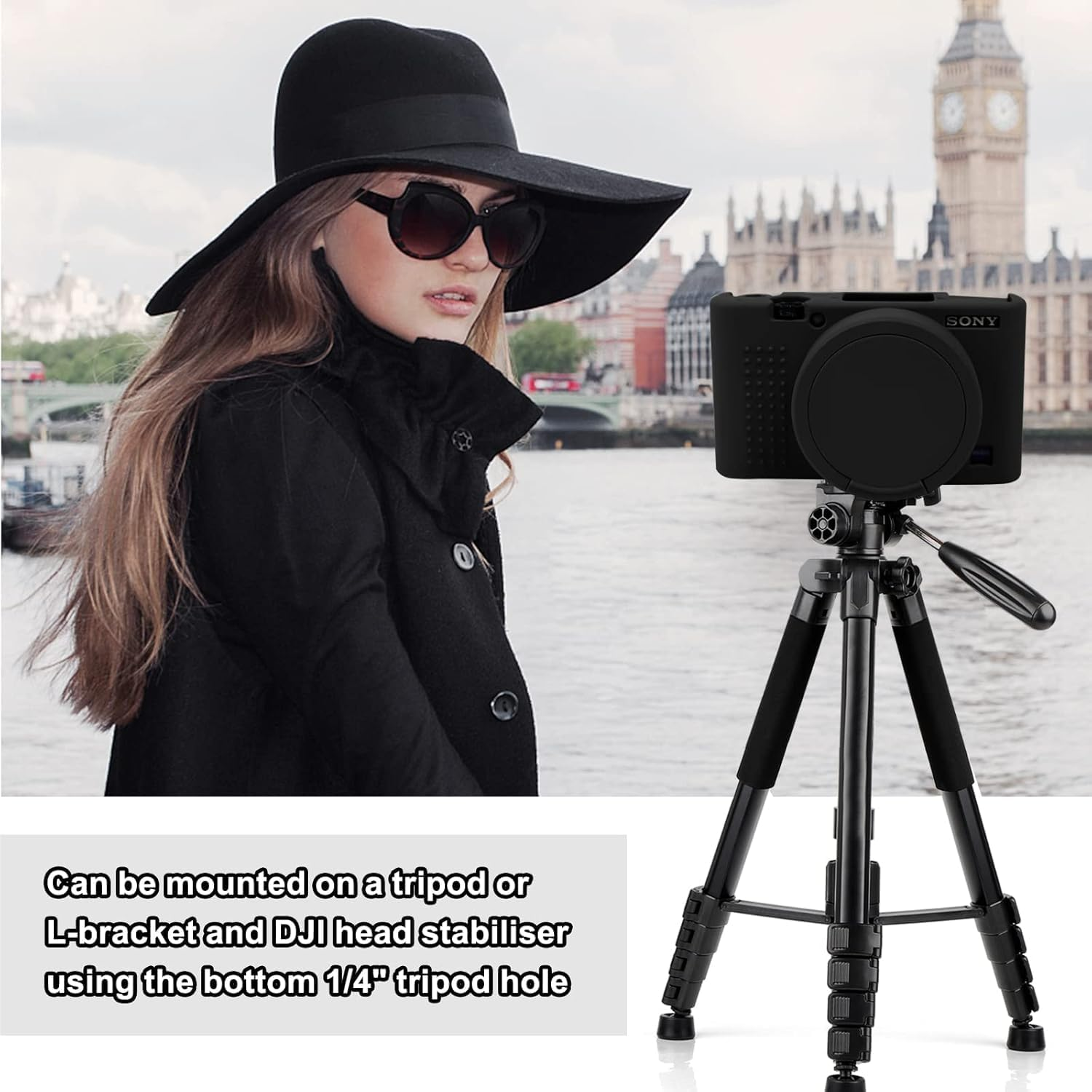 Camera Case for  RX100 VII, Soft Silicone Protective Cover Protector Skin Removable Lens Cover for  DSC-RX100 VII DSC-RX100M7 Digital Camera (Black with Lens Cover) image number 6