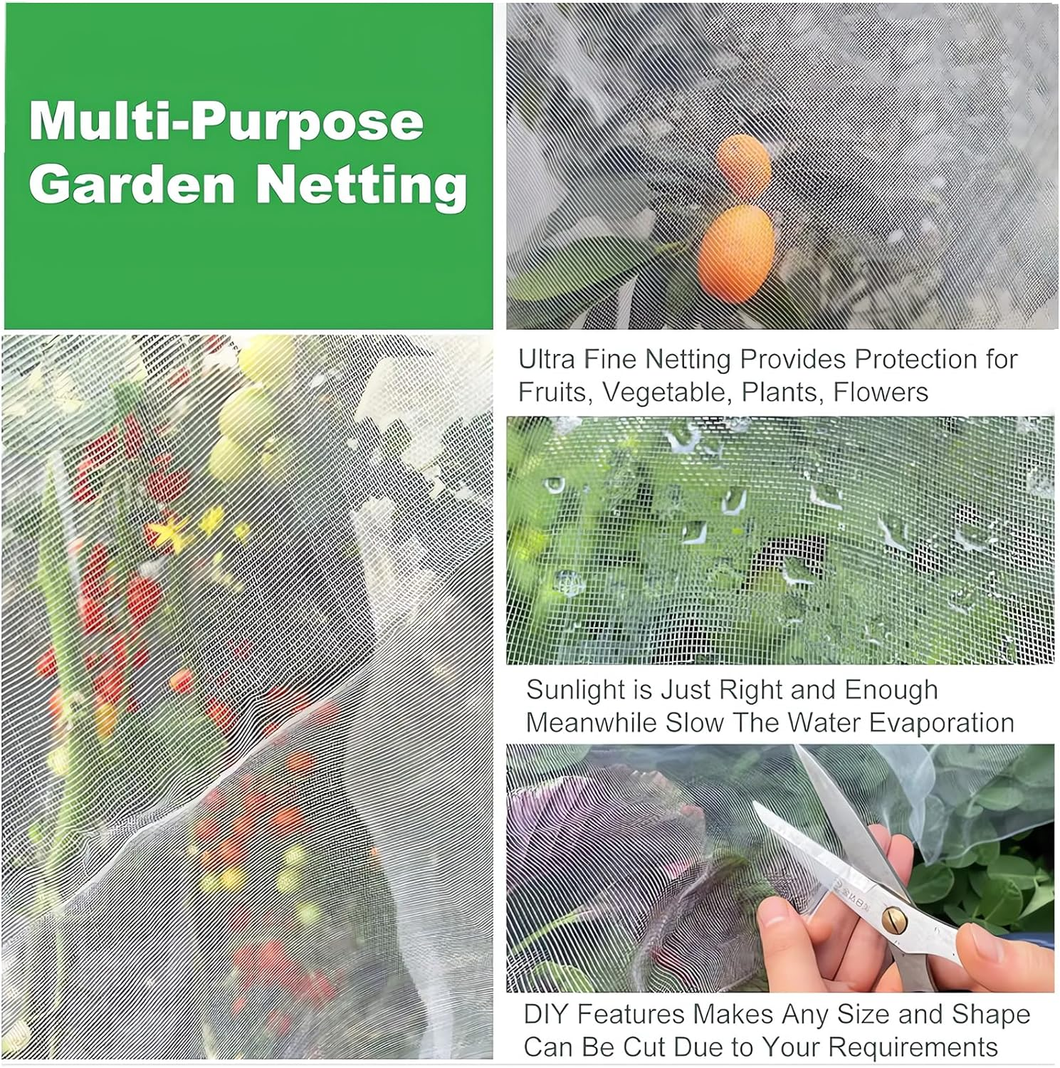 Garden Insect Netting, Reusable Floating Row Cover, Plant Covers Freeze Protection, Ultra Fine Mesh Garden Covers for Vegetables, Flowers, Fruit and Plants (10Ft X49.2Ft) image number 4