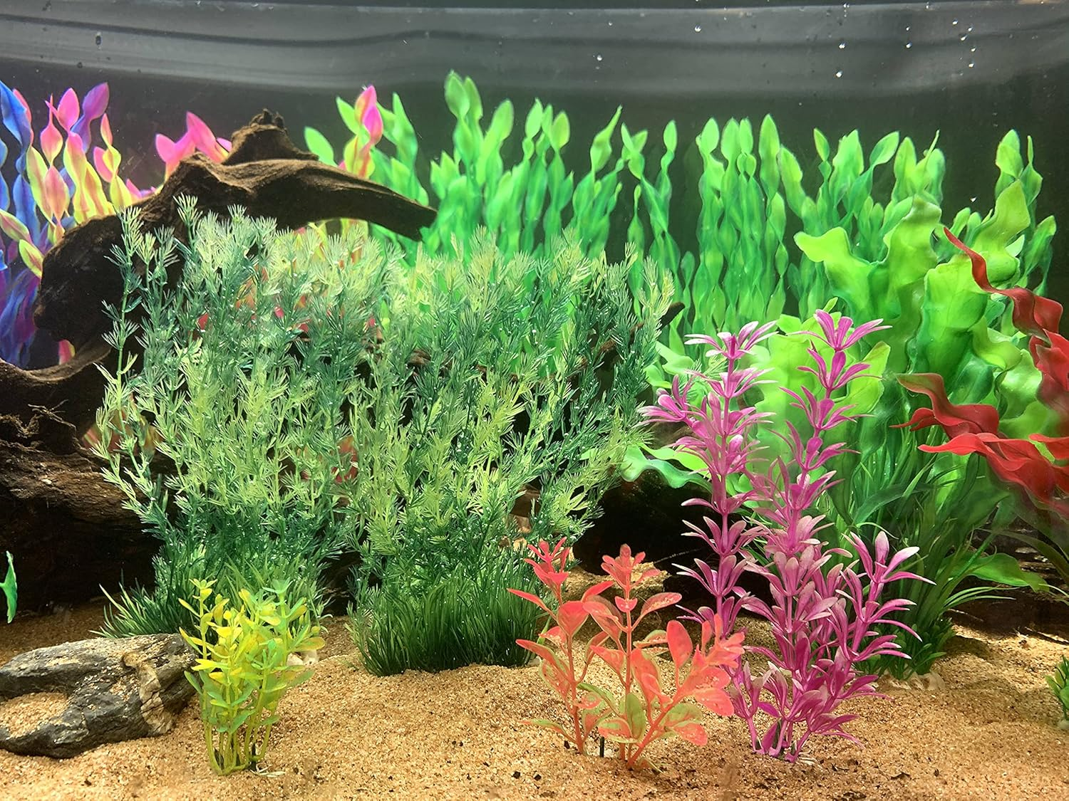 Aquarium Decoration, 14 Pieces Artificial Green Water Plants Seaweed Plastic Fish Tank Decoration for All Fish and Pets image number 5