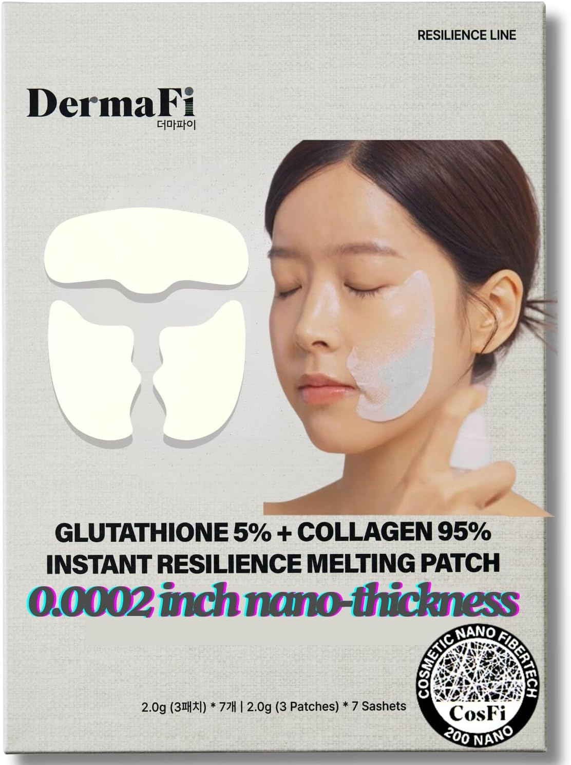 [Dermafi] Glutathione 5% + Collagen 95% Instant Resilience Melting Patch Facial Mask Pack (7 Pack) Korean Beauty