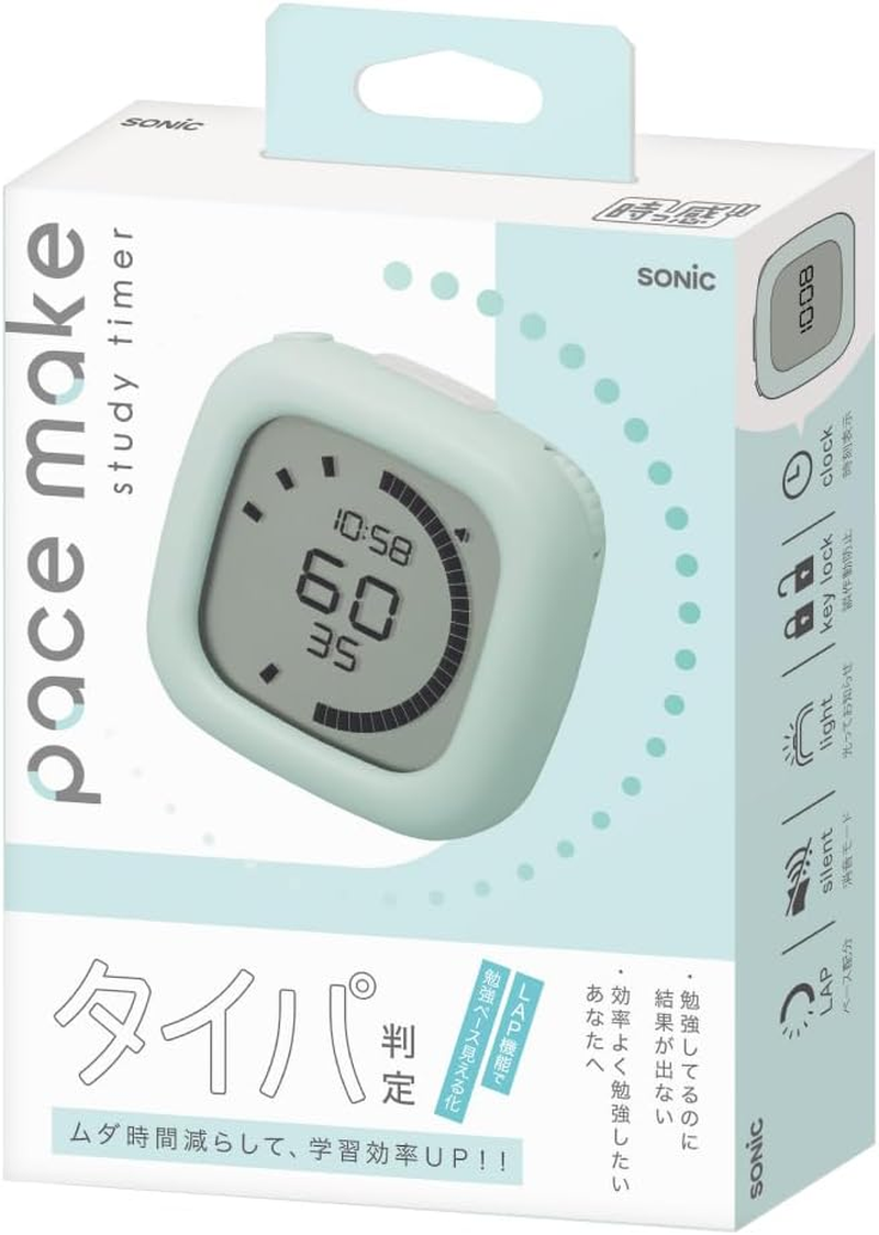 Sonic SP-1118-LB Learning Timer, Time Sensation Timer, Pace Make, with Wrap Function, Study Timer, Light Blue - Blue (Light) image number 6