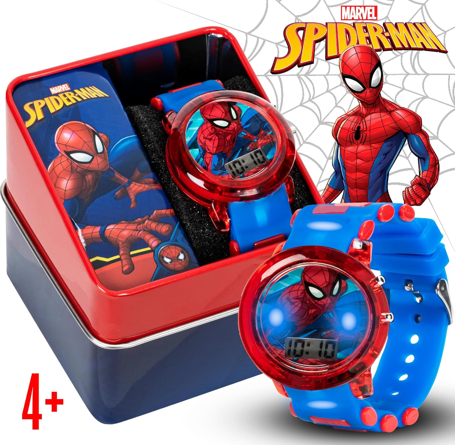 Accutime Marvel Spider-Man Digital Watch for Kids, Red/Blue, Digital Quartz image number 2