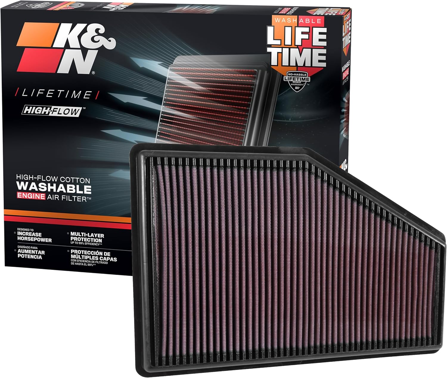 K&N 33-5049 Unique Replacement Air Filter for 2022 Cadillac XT4 2.0L L4 Gas