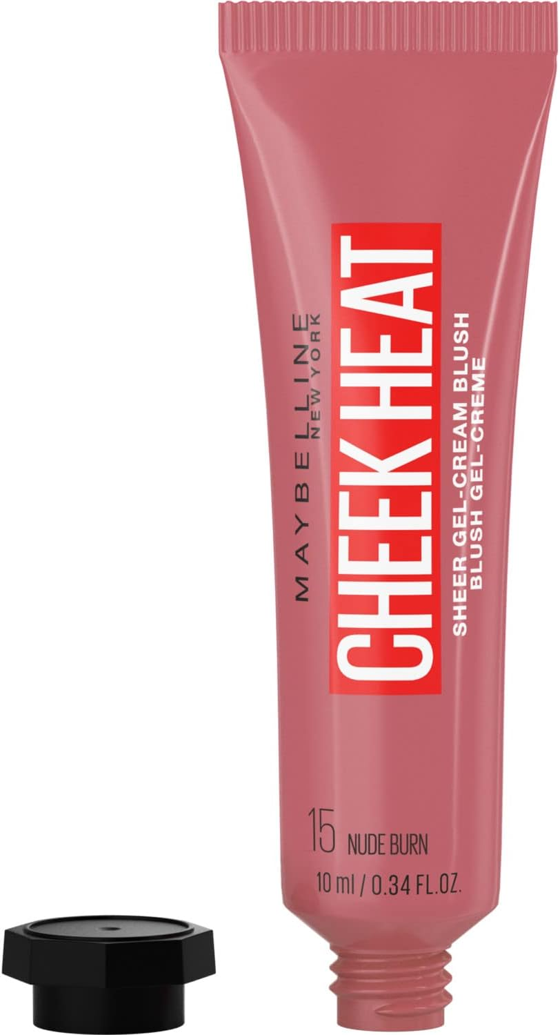 MAYBELLINE Cheek Heat Blush, Blush, Gel Formula, Water-Based Colour Pigments, Glossy Finish, 15 Nude Burn, 10 Ml (Pack of 1) image number 2