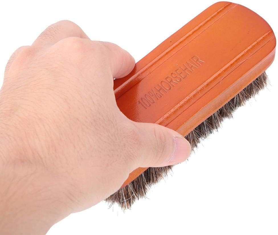 Leather Care Protecting Horsehair Shoe Brushes, Horsehair Shoe Shine Brush, Soft 2Pcs Long Shaft Slotted Boots Leather(Mahogany Medium) image number 5