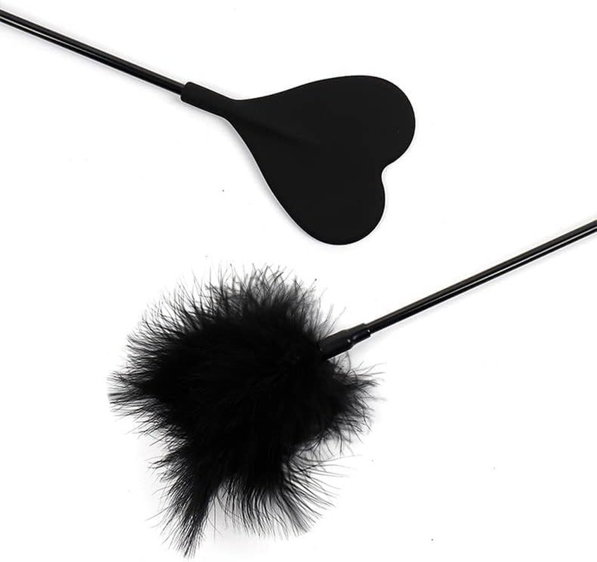 Feather Teasing SM Torture Device Spanking Feather Love Silicone Feather Racket Sex Toys Adult Sex Toys, Feathers for Teasing, Caressing for Men and Women, Silicone Hands, SM Torture Instruments, Couple Spanking, Sex Tools (Black)