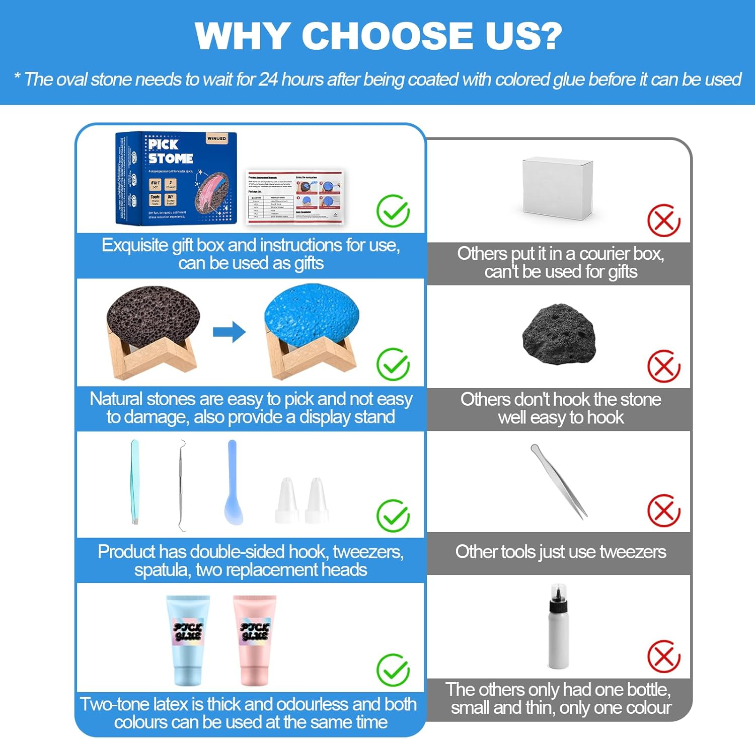 11Pcs Pick and Peel Stone Kit, Skin Picking Fidget Toys, Fidget Picking Stone Kit for Anxiety Relief, Pick Peel Calming Stone, Adult Fidget Toys, Picky Pad Stone, Picking Rock Gifts for Adults&hellip; image number 3