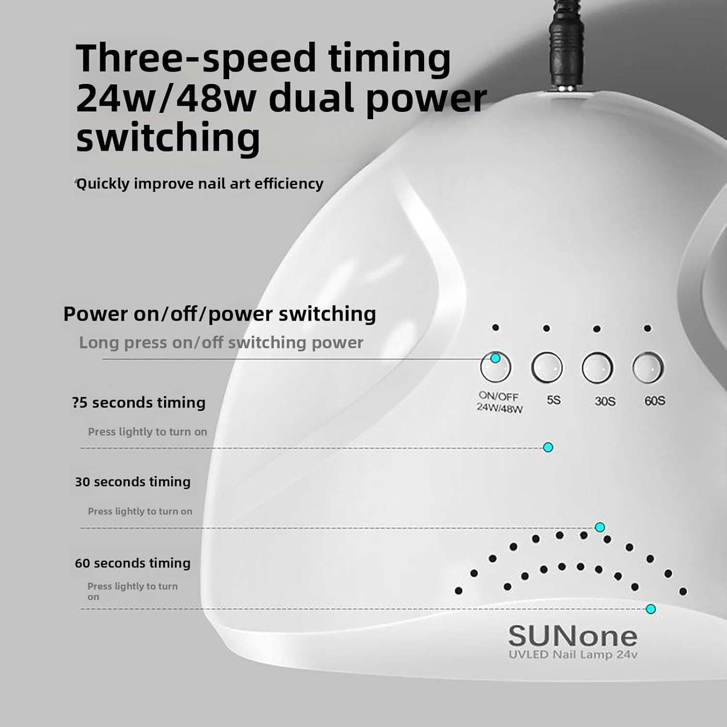 SOVYOULIVE UV Nail Lamp - Professional Mini UV Light for Gel Nails Drying, Portable UV Nail Lamp for Home and Salon Use image number 4