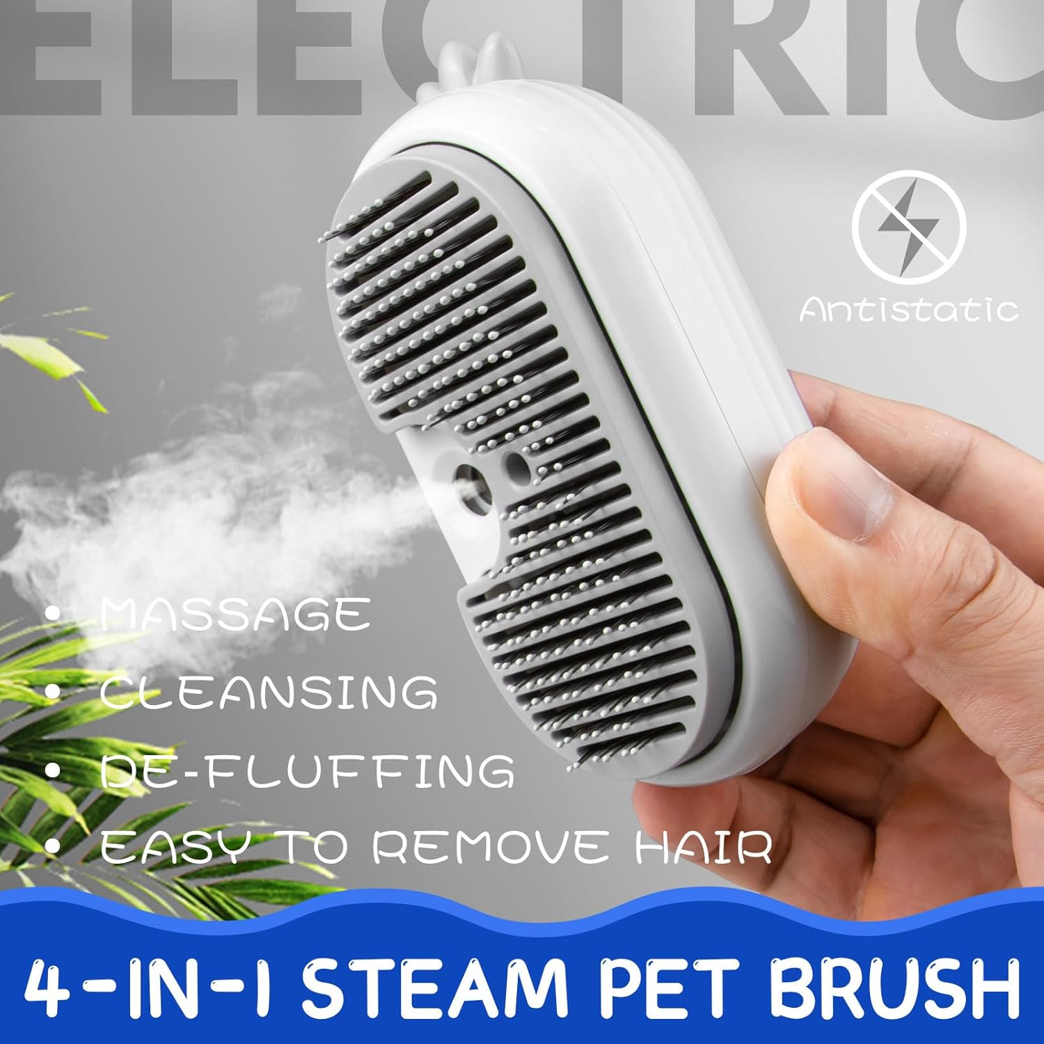 TOHDHC Cat Steam Brush, Spray Cat Brush with Release Button, Self-Cleaning Steam Pet Brush for Cat Shedding, Cat Grooming Brush for Removing Knots, Loose Hair image number 4