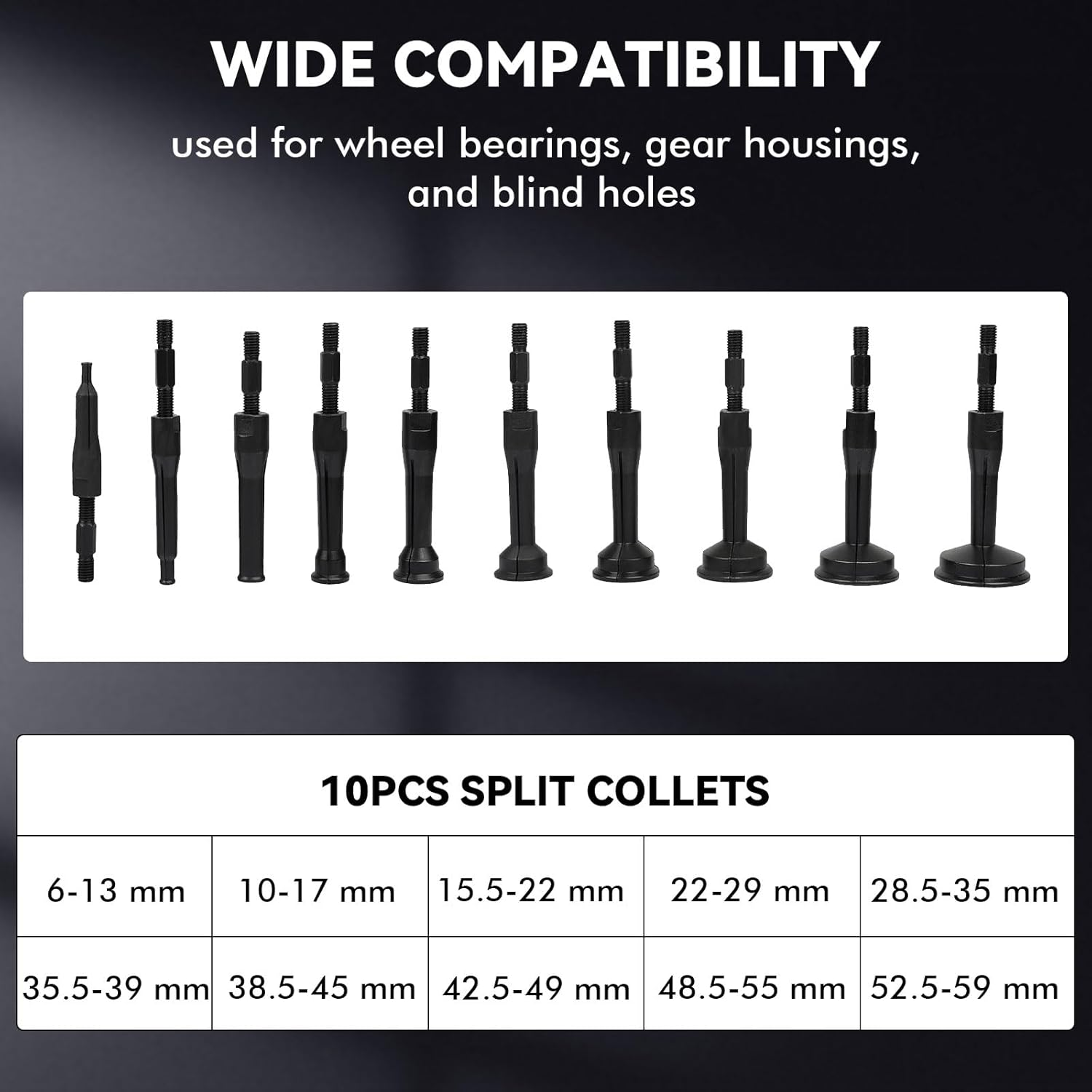 16PCS Blind Hole Bearing Puller Blind Hole Collet Bearing Race and Seal Puller Extractor Kit, Slide Hammer Pilot Insert Inner Internal Bearing Removal Tool Set for Wheel Bearings/Bushings, Red image number 5