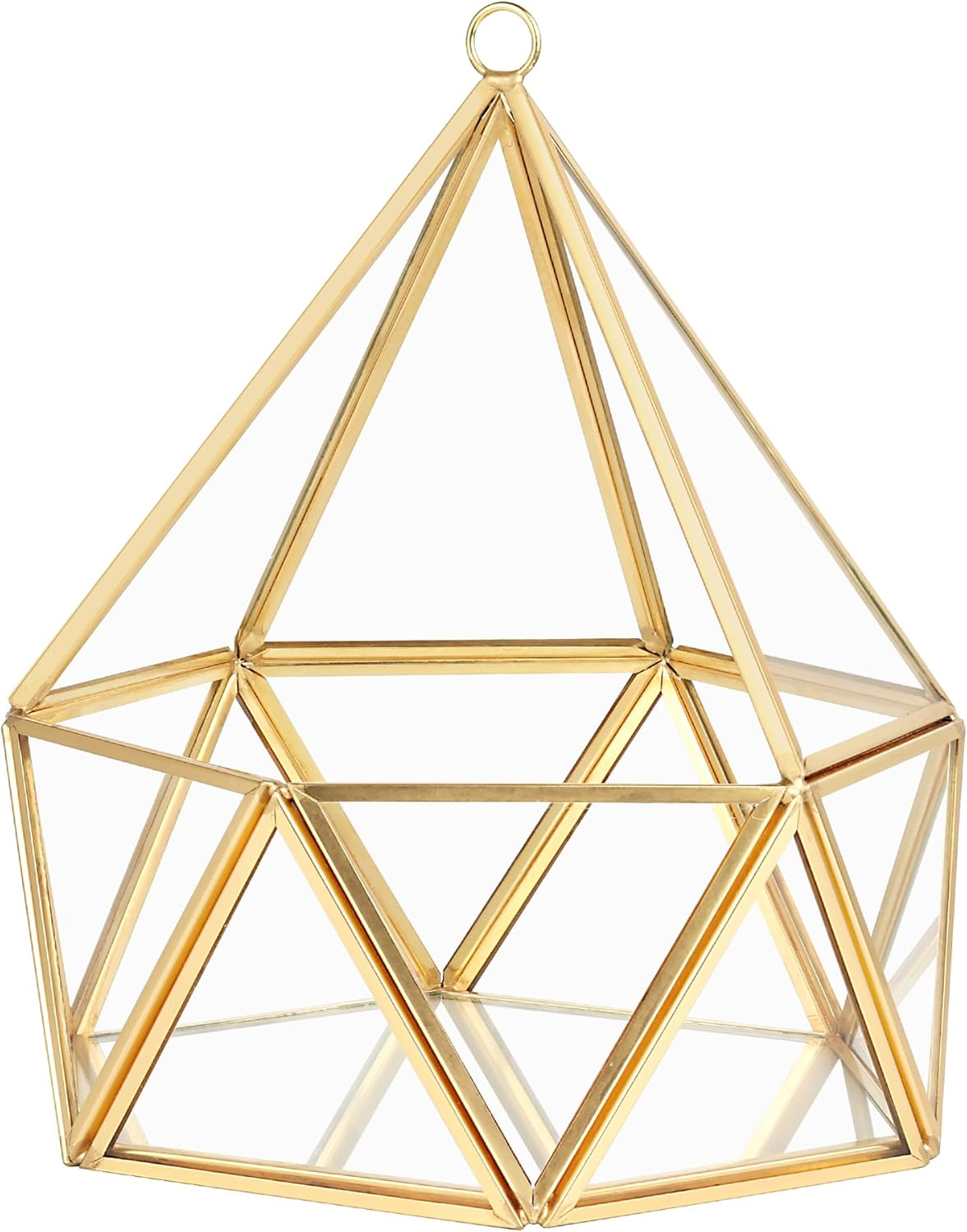 ELEGANTLIFE Glass Geometric Plant Terrarium,Succulent & Air Planter for Home Garden Office Decoration,No Plants(Gold Hexagonal)
