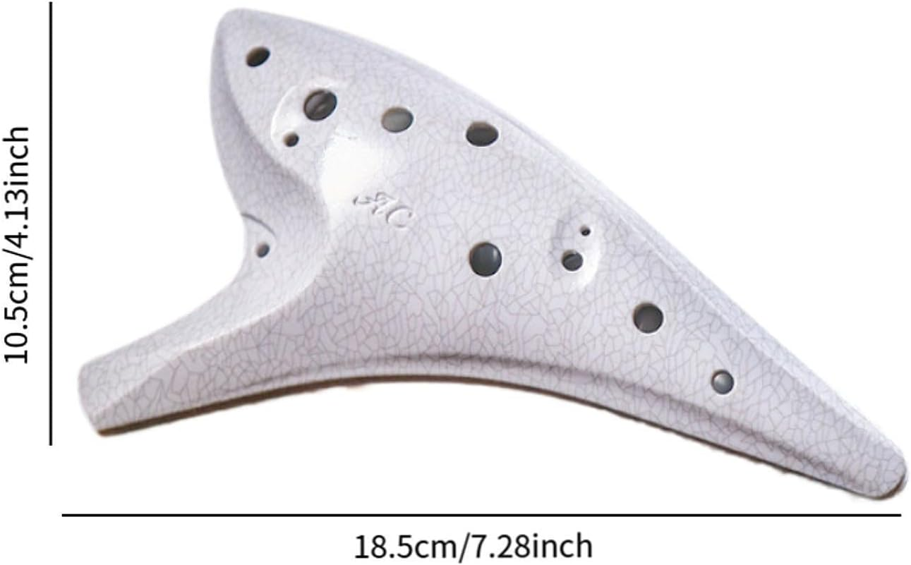 Qianly Professional Alto C Ocarina with Pouch, Ideal for Beginners, White image number 6