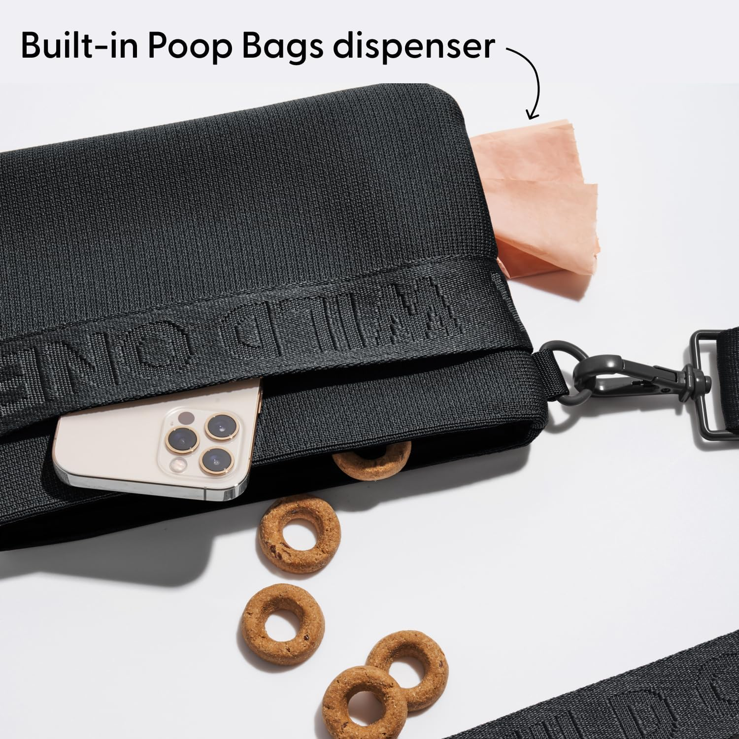 Wild One, Black Treat Pouch, Fanny Pack, Cross-Body Bag, Wear Two Ways, Made from Recycled Knit, Poop Bag Dispenser, the Perfect Accessory for Dog Training - Lilac image number 5