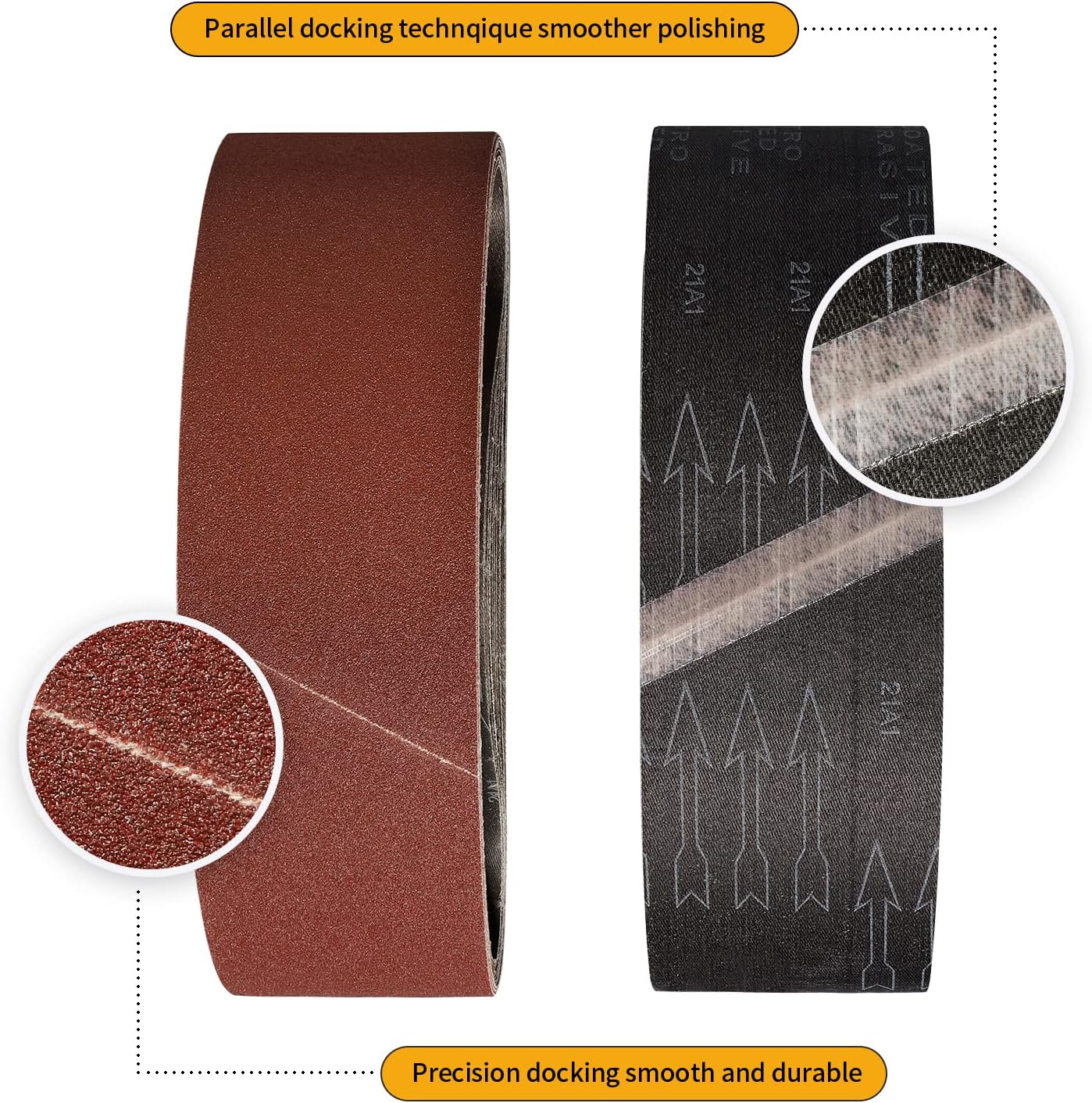 Sruhrak Sanding Belt, 40 X 303 Mm, Pack of 10, 2 X Grain 60/80/120/240/400 Sanding Belt Set, for Sanding, Filing, Sharpening and Rust Removal, Best for Wood image number 5