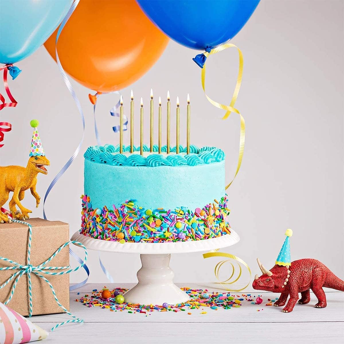 Birthday Cake Candles, 24 Pcs Golden Cake Candles, Long Thin Birthday Candles for Birthday, Party Candles (5.3 X 0.2Inch) image number 4