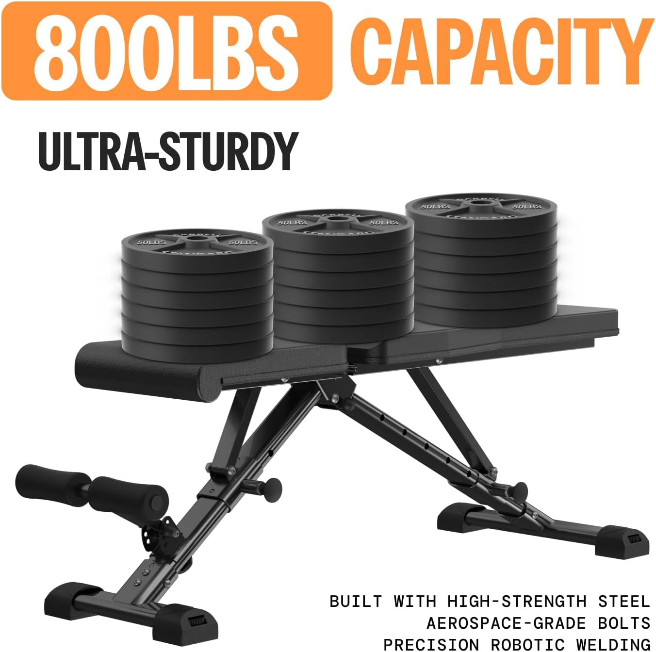 AIRHOP Upgraded Adjustable Weight Bench, Bench Press Full Body Workout, Quick Fold Space Saving, Workout Bench for Home Gym Strength Training image number 5