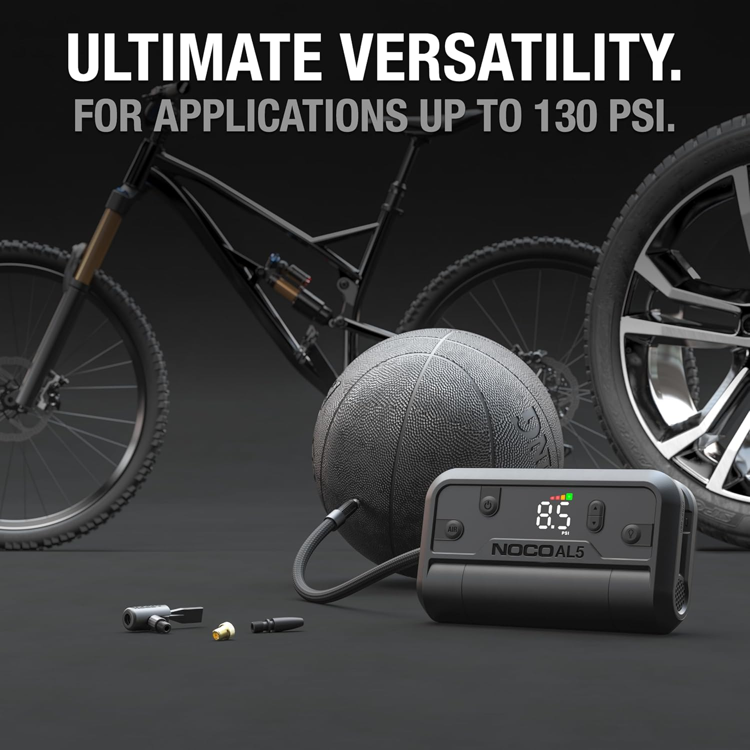 NOCO Air AL5: Ultrafast 5A Cordless Tyre Inflator &ndash; Portable Battery-Powered Air Compressor Pump &ndash; 17 SLPM Airflow Inflates 0&ndash;40 PSI in 7 Minutes &ndash; Digital Gauge + Auto-Shutoff