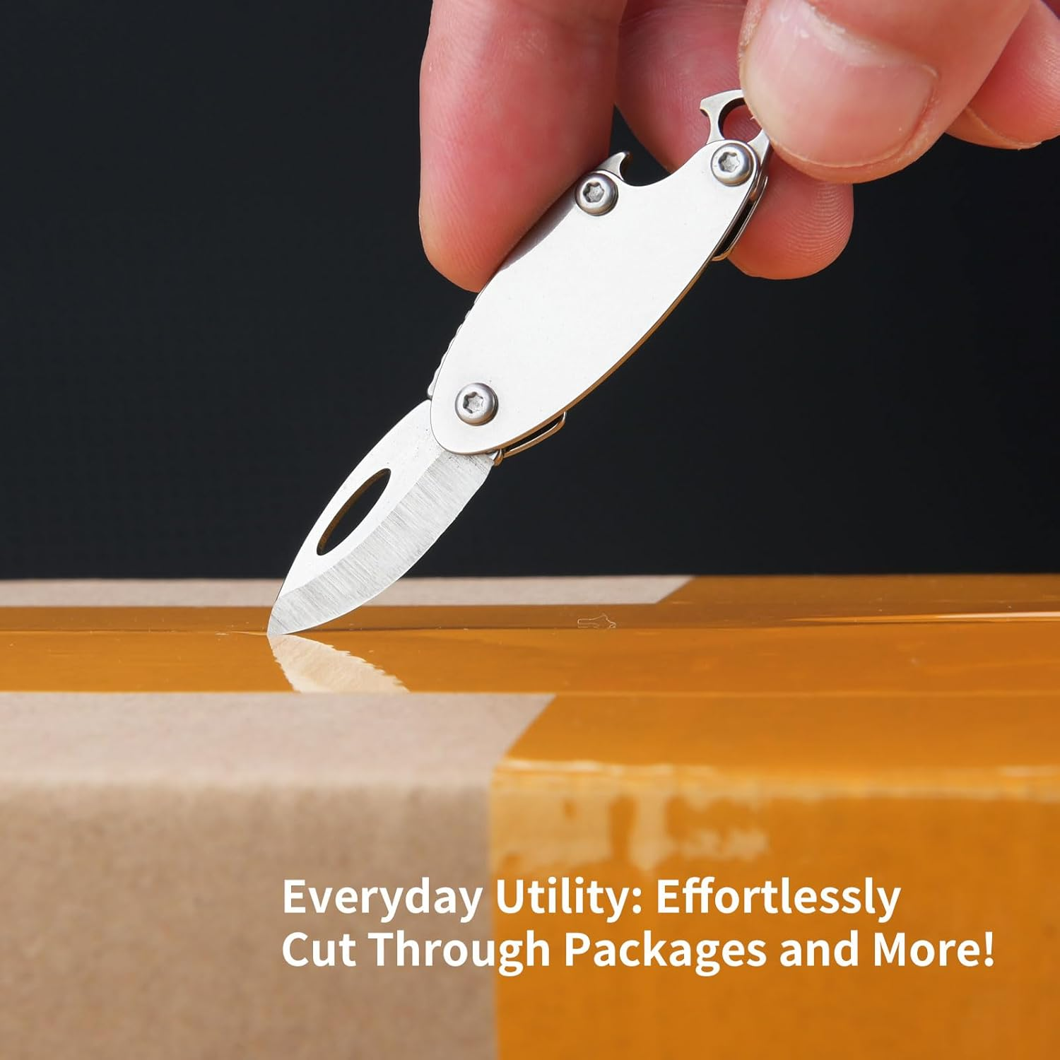 2-Pack Olive-Shaped Stainless Steel Folding Knives &ndash; Compact, Multi-Functional EDC Tool with Bottle Opener, Keychain Attachment, and Sharp 7Cr Steel Blade (1.65" Closed, 0.35 Oz)