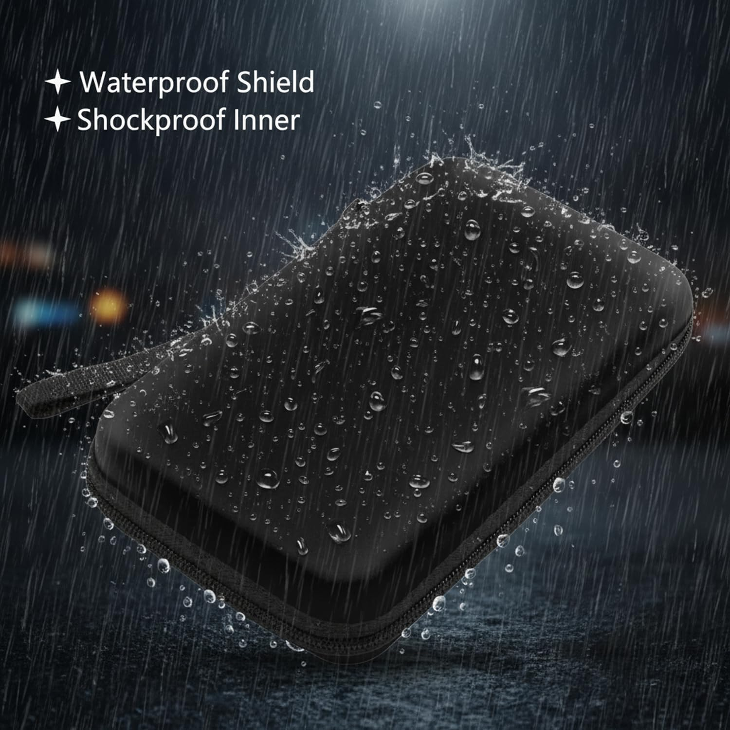 EVA Waterproof Hard Shell Protective Case, Compatible with Nintendo 3DS XL and 2DS XL, CEW 3DS, 3DS, 3DS LL, Dsi, DS Lite, Protective Travel Portable Bag with Detachable Wristband(Black) - Fengea image number 5