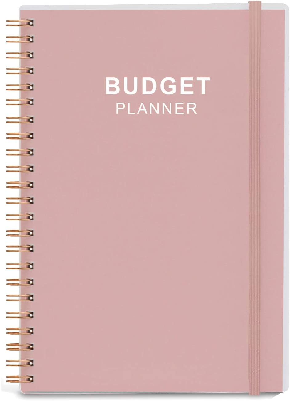 Budget Planner - Monthly Finance Organizer with Expense Tracker Notebook to Manage Your Money Effectively, Undated Finance Planner/Account Book, Start Anytime, 1 Year Use, A5, Rose