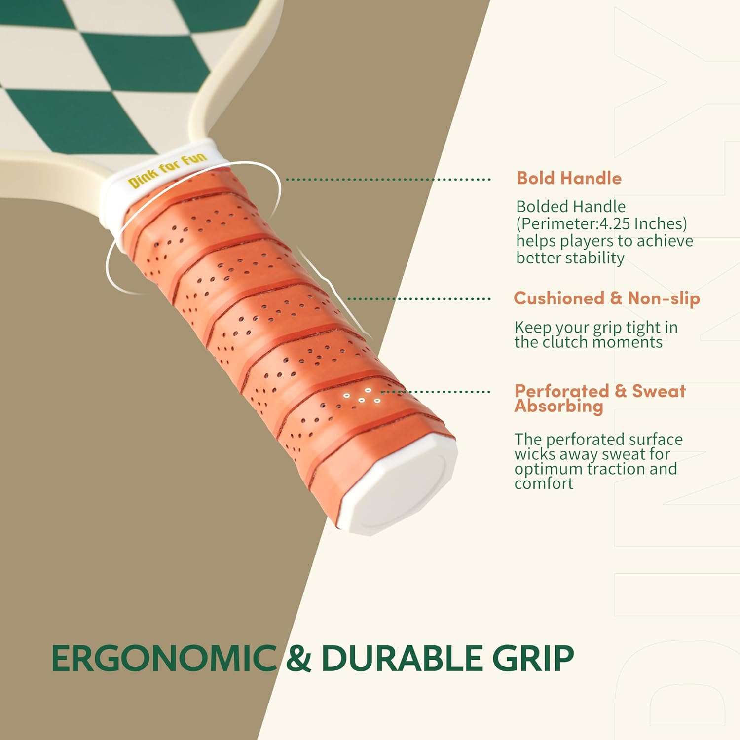 Dinkly Pickleball Paddles Set of 2 - USAPA Approved Graphite Pickleball Racket, 2 Pickleball Rackets, 4 Balls and 1 Portable Carry Bag, Aesthetic Pickle Ball Set for Men Women Beginners image number 2