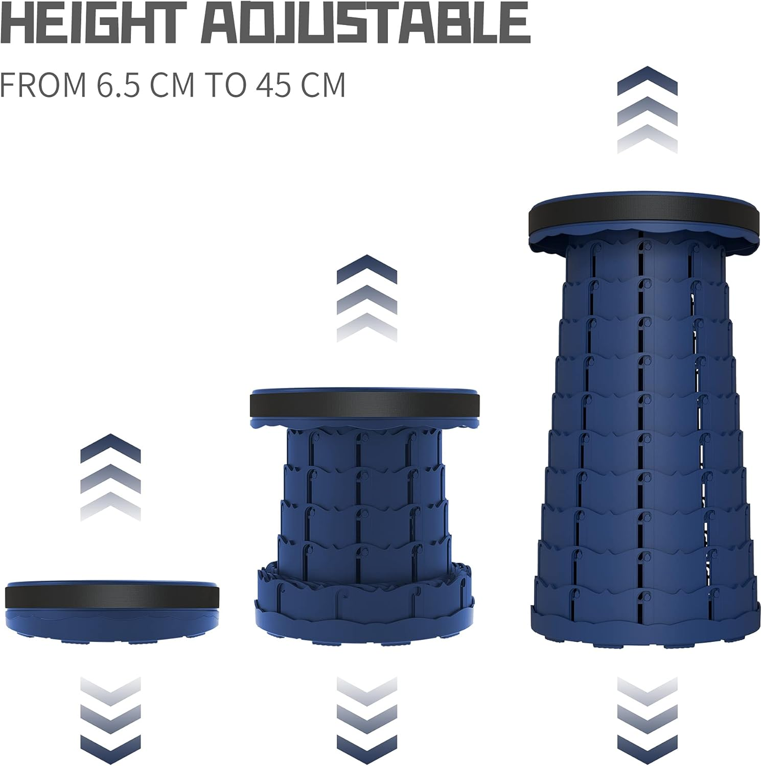 LOCYOP Telescoping Stool with Cushion,Portable Stool Sturdy and Lightweight,Retractable Stool Collapsible Stool Camping Stool for Picnic Fishing Hiking Capacity 440Ib with Carry Bag Carabiner image number 2