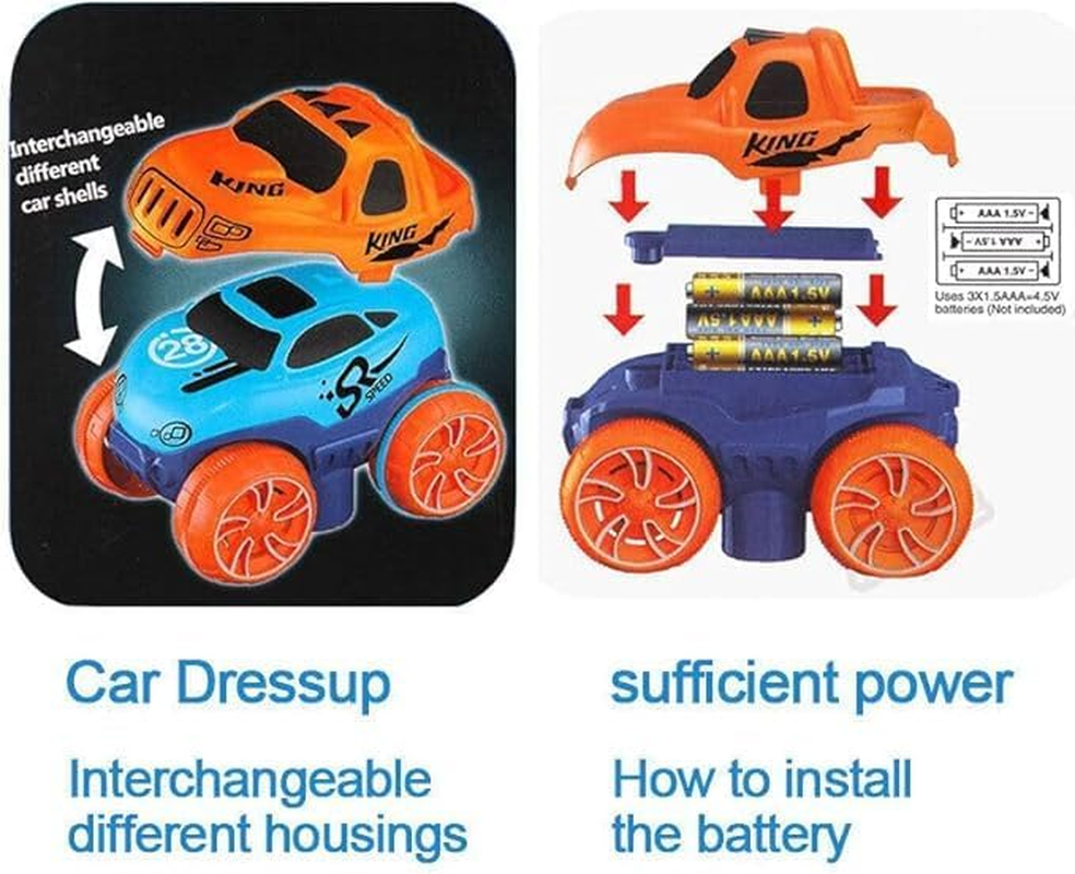 Zero Gravity Car Track Set Race Track Toys for Boys Kids LED Light-Up Race Car,Flexible Changeable Magic Race Car Track Toys for 3 4 5 6 7 8+Year Old Boys Girls as Best Birthday Gift (195 PCS) - 146 Pcs image number 6