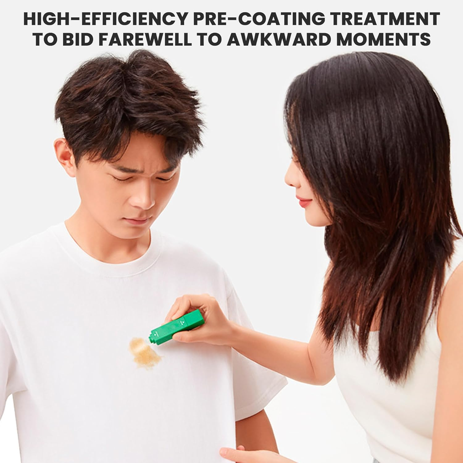 Stain Remover Pen, 2-In-1 Active Eraser & Brush for Clothes, Instant Stain Remover Keychain for On-The-Go Cleaning, Tackles Stubborn Stains & Safe on Fabrics (2-Pack)