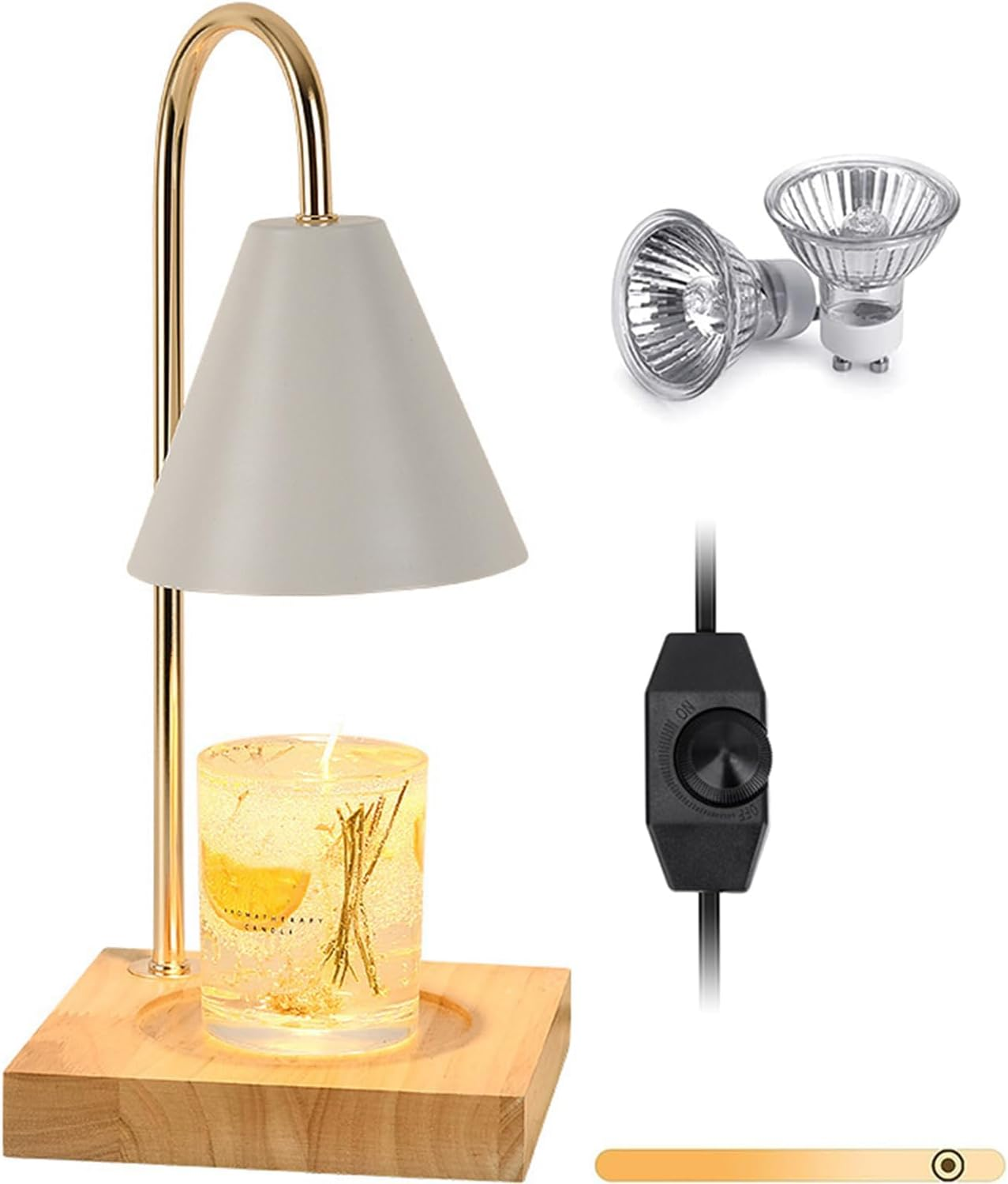 Candle Warmer Lamp, Compatible with Small & Large Jar Candles, Gifts for Mom, Dimmable Lamp Style Candle Melter for Wax Melt, Bedroom Sleep Aid Home Decor (White)