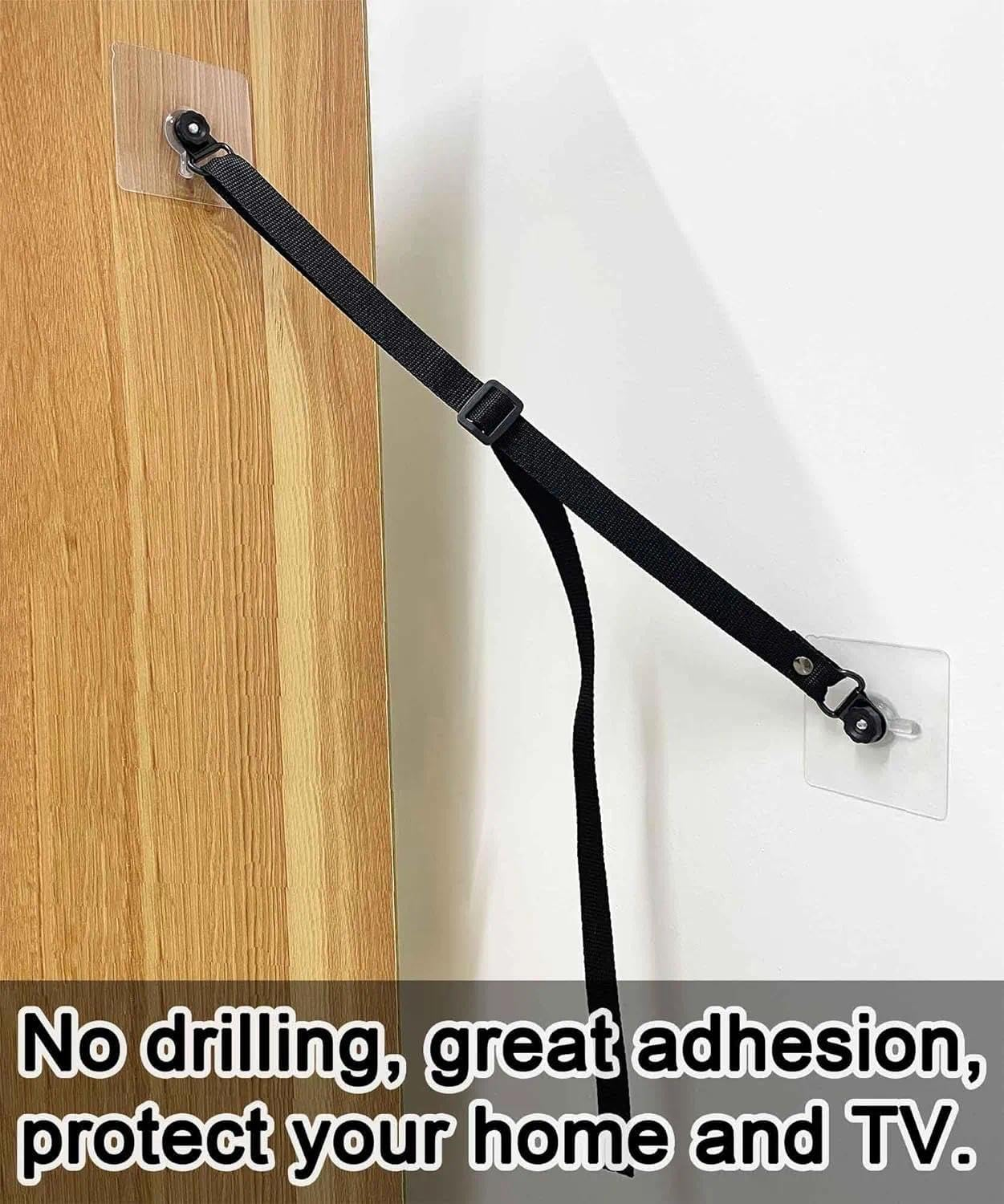 4-Pack Adjustable anti Tip TV Safety Straps, Furniture Anchor & Baby Proofing Safety for Flat Screens on TV Stands - Unron