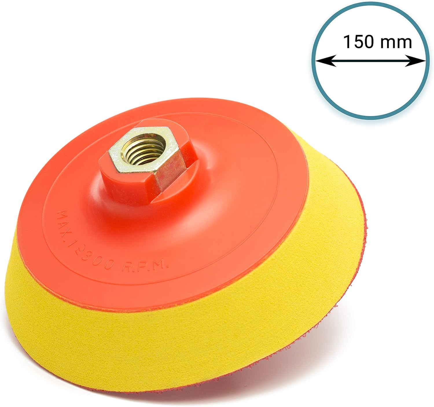 Glass Polish (150Mm) Buffing Backing Pad with M14X2 Thread for Rotary Polishing Machines - GP12637 image number 1