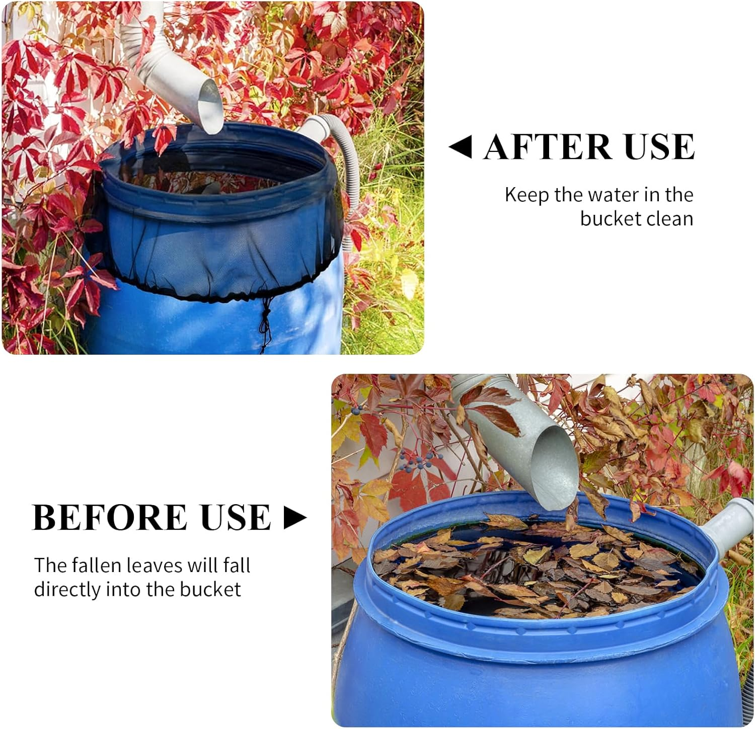 Mesh Cover for Rain Barrels 2 Pieces Barrel Mesh Lid, Screen Water Bucket Covers, Barrel Screen with Adjustable Drawstring, for Keep Fallen Leaves, Debris and Mosquitoes for Outdoor image number 2
