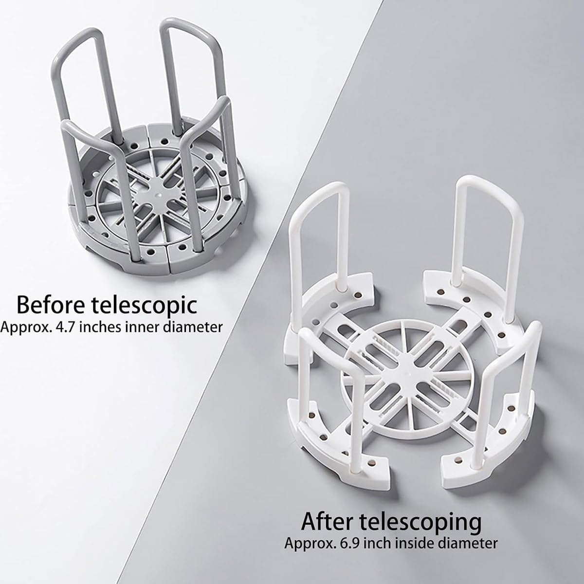 AIMALL 2Pcs Kitchen Draining Storage Bowl Rack, Creative Retractable Cup Holder, Simple Adjustable Bowl Rack for Kitchen Organisation image number 5