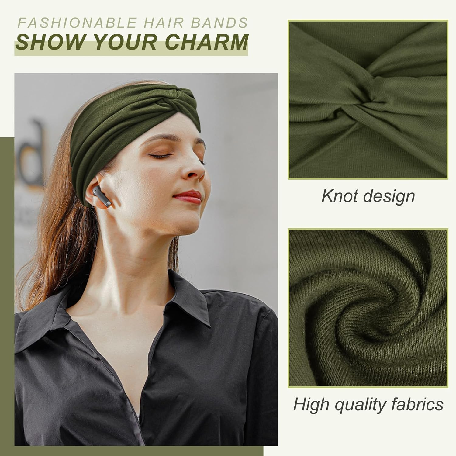 BELEVO Women'S Hair Band, Extra Wide Headband, Women'S Thin 18 Cm Hair Bands, Elastic Headbands, Soft Headbands, Hair Accessories for Yoga Sports, Pack of 4 image number 4